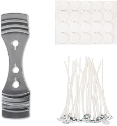 Candle Wicks for Candle Making with 10CM Pre-Waxed Cotton Wicks and Wick Stickers, Wick Centering Device
