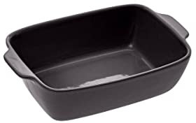 Five - Plat à four rectangulaire en Céramique Grise 25 x 16 cm