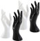 Okllen Paquete de 4 maniquíes femeninos, soporte de exhibición de anillos de mano, organizador de joyas, pulsera y collar para cadena de mano, anillo de dedo, guante, blanco y negro, manos derecha