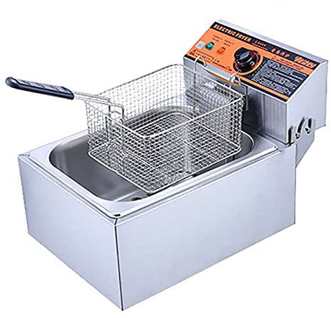 GETZ Friggitrice Elettrica Professionale, Controllo della Temperatura Regolabile Friggitrice Professionale in Acciaio Inossidabile, per La Cottura di Alimenti E Patatine Fritte, Facile da Pulire