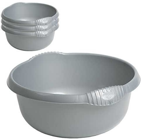 4x Schüssel rund grau 7L 32cm Waschschüssel Spülschüssel Kunststoff Spüle