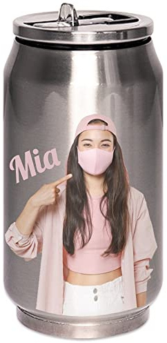 Canette Argentée Personnalisable - Photo Imprimée, Acier Inoxydable, Double Paroi Isotherme