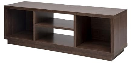 Iris Ohyama, Porta TV/Mobile TV/TV Supporto in legno/Porta TV con ripiani aperti/Porta TV per TV da 55 pollici, Legno massello, Ufficio, Soggiorno - TV Cabinet Standard OTS-125S - Marrone