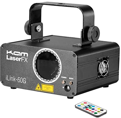 Kam iLink 60G Green DJ Lights | Party Disco Lights, Sound Activated, Built-in Programs - Ideal for Mobile Entertainers, Bands, Night Clubs, Bars, Karaoke and House Parties