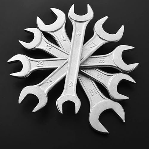 Generic Chiave Inglese Set di Chiavi a Bussola in Acciaio zincato con Filettatura a Doppia Testa for Chiavi universali for Riparazione Auto (Size : 5.5-7mm)
