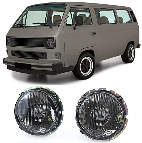 Scheinwerfer Schwarz Smoke Geriffelt passt für VW T3 79-92 + LT 75-85