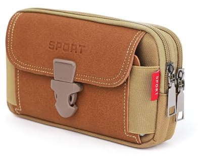 FDEETY Handy Gürteltasche Taktische Hüfttaschen Outdoor Handytasche Utility EDC Tasche für Camping Wandern Radfahren Klettern und Reisen (Horizontaler-Khaki)