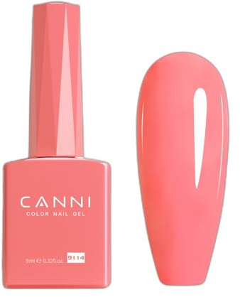 CANNI Vernis à Ongles UV Gel Semi Permanent 9ml | rose corail Longue tenue Soak Off Gel Nail Polish DIY Manucure Nail Art Naturel French