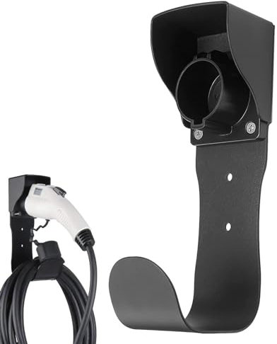 Electric Car Charger Cord Holder, Nozzle Holster Dock | Vehicle Charger Holster, Wall Mount With Screws, Accessories Charging Cables Preventing Cables From Kinking & Tangling (3.8x4.5x9.8in)