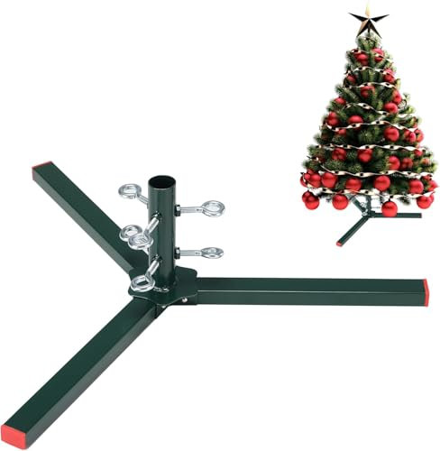 FLY HAWK Supporto per Albero di Natale, Base Universale in Metallo per Albero di Natale da 121-304cm, per Tronco d'Albero con Diametro Inferiore a 2.8cm/Verde