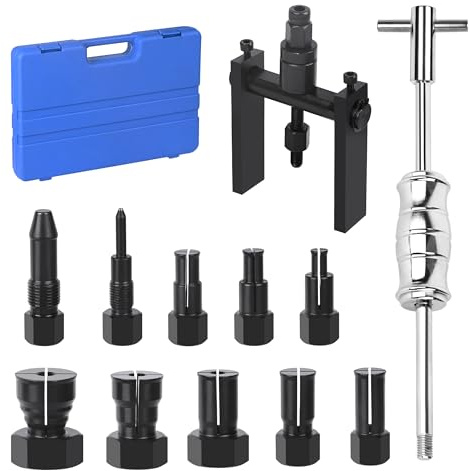 YZDKSMG 12 PCS Motorcycle Blind Hole Collet Bearing Puller Tool Kit, 8-32mm Motorcycle Wheel Bearing Removal Tool with Slide Hammer, Inner Internal Bearing Extractor Puller Kit