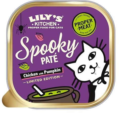 Lily's Kitchen Made with Natural Ingredients Smoooth Paté Halloween Spooky Chicken with Pumpkin Adult Wet Cat Food 19x 85g