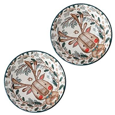Amosfun 2pezzi Ciotole in Ceramica Per Uso Alimentare Per Zuppe Insalate e Noodles Adatte Per Uso Domestico e Buffet