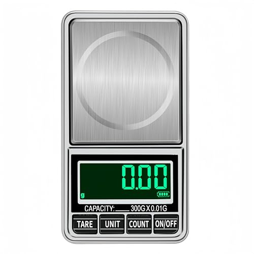 Balance de poche numérique pour bijoux, 300 g, précision 0,01 g, rechargeable par USB, portable, mini balance alimentaire, pour pièces d'or, café, épices, piles incluses, avec étui en cuir