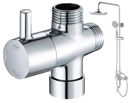 Valvola deviatrice doccia a 3 vie, valvola splitter braccio doccia, valvola deviatore per soffione doccia, deviatore doccia in ottone massiccio, valvola deviatore doccia da 1/2 pollici, deviatore per