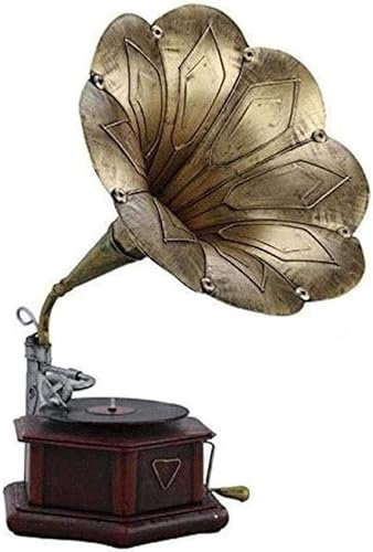SGKOMN Tourne-Disque phonographe rétro avec Haut-Parleur Bluetooth, entrée auxiliaire, Port USB pour clé USB, Platine Vinyle Gramophone Vintage pour décoration de la Maison