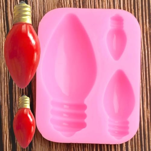 Fondant Mold for Cake,7.1x5.3cm Bulb Tree Light Silicone Mold Cupcake Decorating Tools Chocolate Candy Mould Fondant Molds Kitchen Baking Moulds