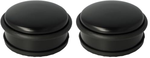 Westcott E-19002 00 Fermaporta rotondo in acciaio inossidabile, adatto alle porte e antiscivolo, 10 x 4 cm, 1200 g, nero (Confezione da 2)