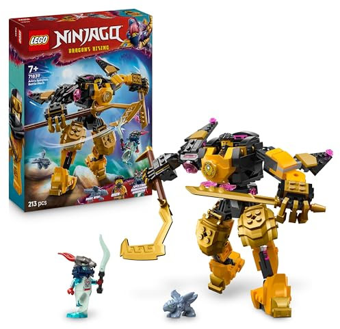 LEGO NINJAGO Battle Mech Spinjitzu di Arin - Action Figure Snodabile con Parti Scambiabili, Drago Giocattolo Baby Riyu e 2 Minifigure - Regalo per Bambini da 7 Anni Fan di La Rivolta dei Draghi 71839