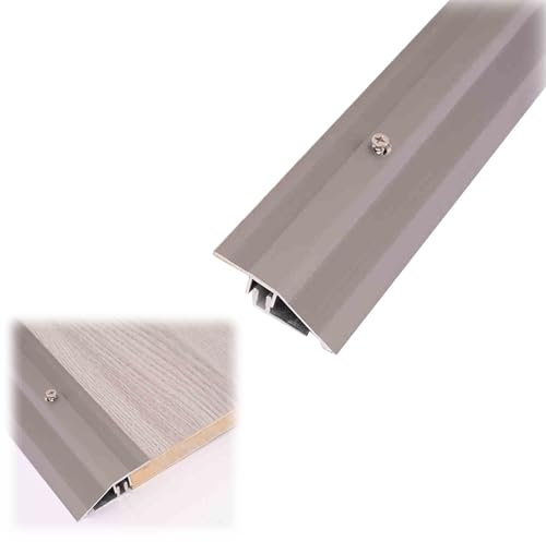 Treppenkantenprofil Metall-Übergangsleisten mit Rutschfestigkeit, Kantenschutzleisten mit Schnappschiene, Teppich-/ Fliesenschwellenabsenker für Vinylböden, Höhenverstellung: 10-13 Mm(Brown,145cm(57 1