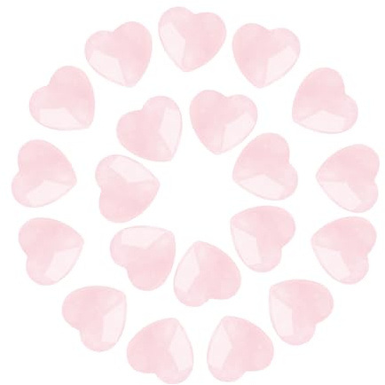 20 Pcs Rose Quartz Crystal Hearts, Pink Bulk Reiki Love Crystal Gifts | Pink Natural Stones, Mini Size 20mm X 20mm X 6mm, Non Fading, Heart Healing Crystals, For Birthday, Mother’S Day, Christmas