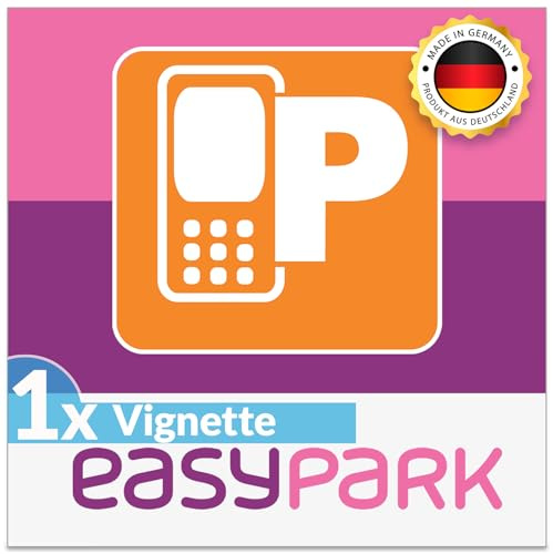 Wicked Chili 1x EASYPARK Aufkleber Easy Park Vignette APP Sticker dezent | Hinterglasaufkleber KFZ Ticket Auto Parkplakette Parken (6 x 6 cm, UV Schutz, wiederablösbar, Made in Germany)