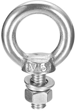 QUARKZMAN Boulon À Œil De Levage, 1 Ensemble M5 x 10mm Boulon À Œil Avec Écrou Rondelle 304 Acier Inoxydable Anneau De Levage À Œil Pour Hanging Item