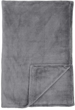 Schiesser Wohndecke Mia | Leichte Fleece-Kuscheldecke | Für Couch, Sofa & als Tagesdecke für Einzelbetten | Schadstoffgeprüft | Oeko-TEX | 150x200 cm | Dunkelgrau
