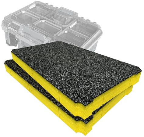 Shadow Foam Paquete de insertos compatible con el organizador pequeño Stackpack | Espuma de corte y pelado para organización de cajas de herramientas (amarillo, 30 mm)