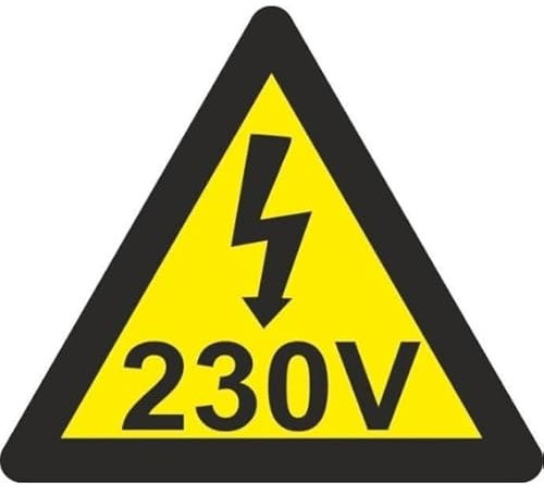 Segnale triangolare a rischio elettrico fulmine 230 V SEKURECO