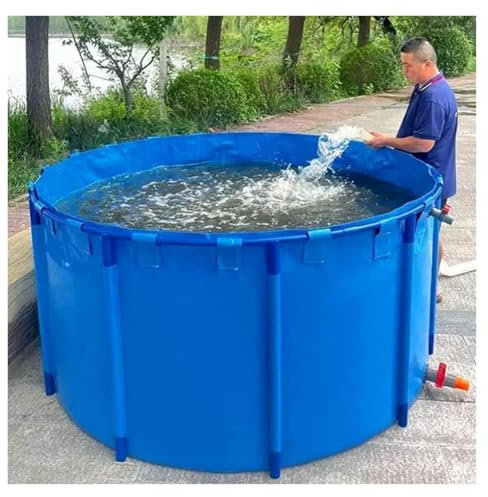 QINGYAN Estanque De Lona For Peces, Estanque Elevado, Acuario Plegable De PVC For Koi, Estanque De Cría Acuática, Lona Resistente For Almacenamiento De Agua Al Aire Libre.(1.2x0.6m)