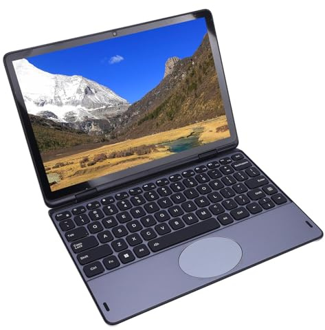 PUSOKEI Computadora Portátil, Procesador Potente 360 ​​Grados Convertibles la Computadora Portátil con Pantalla Táctil de 11 Pulgadas para Funcionar (Grey)