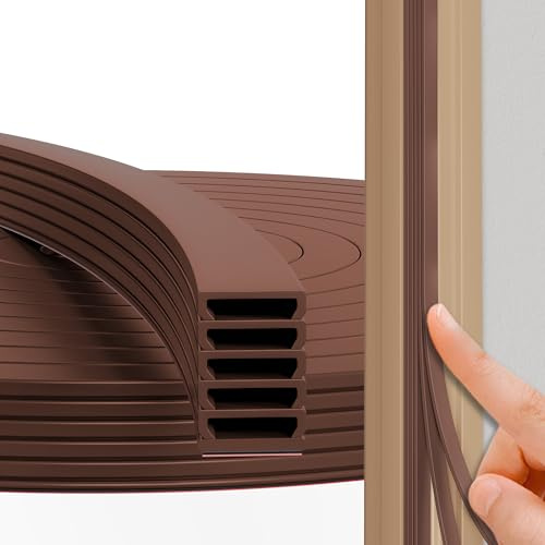 FFPMYF Burlete autoadhesivo para puerta, burlete de goma, protección contra el ruido, eficiencia energética, resistente a la intemperie (marrón-12 m)