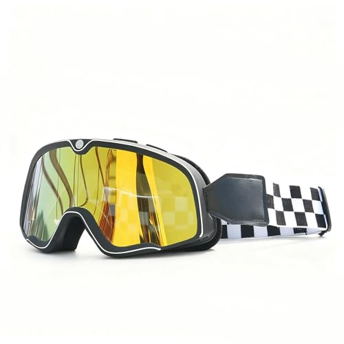 Balakaka Motocross Brille für Herren, Sportbrille HD Sicht UV Schutz Windschutz Getönte Verspiegelung, Verstellbar Motorradbrille für Outdoor-Aktivitäten
