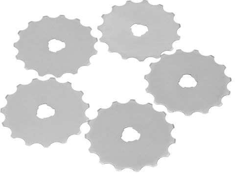 Fockety Juego de 5 Cuchillas de Corte de Acero de Alta Velocidad de 45 Mm para Corte Suave de Tela y Cuero, Adecuadas para Manualidades y Acolchados, para Uso Doméstico de Taller