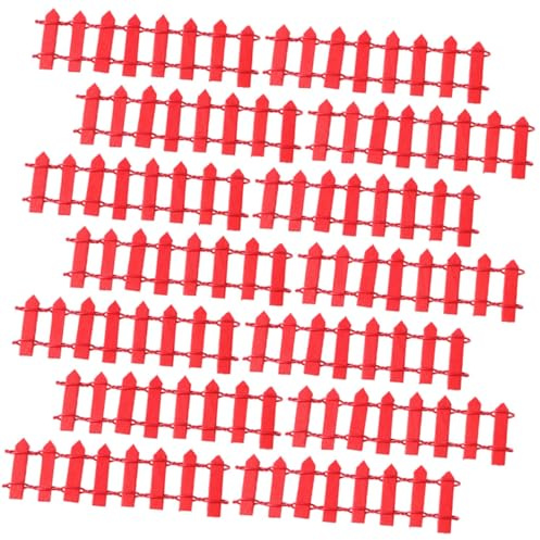ifundom 20pcs Miniature Wood Picket Fence for Garden DIY Decor Miniature Fence Prop for Lawn Edging