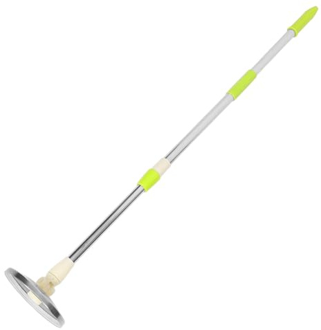 DECOMELODY Manche de Balai Rotatif Détachable en Acier Inoxydable Renforcé Tige Télescopique Verte Disque INOX Accessoire de Remplacement pour Vadrouille Multi-Surfaces Compatible Sols