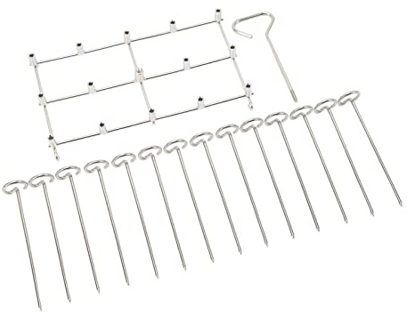 Soporte para Brochetas de Freidora de Acero Inoxidable, Juego de Rejilla para Parrilla, Rejilla Vertical para Barbacoa, Soporte para Brochetas Giratorio Redondo para DZ201 Foodi 8 Cuartos