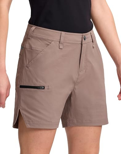 Pioneer Camp Pantaloni corti da escursionismo, da donna, sportivi, bermuda, estivi, ad asciugatura rapida, impermeabili, per escursionismo, campeggio, viaggi, pesca, pendolari, arrampicata, Marrone