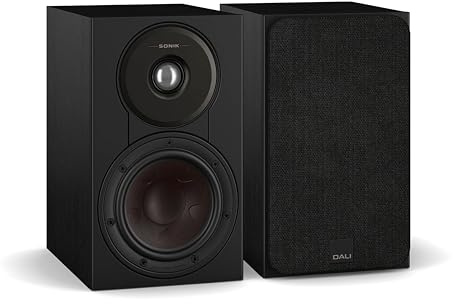 DALI SONIK 1 – Ultra-kompakter 2-Wege Regallautsprecher (Paar) mit 29 mm Gewebekalotte, 5¼″ Clarity Cone™ Holzfasermembran & SMC™ Technologie – Black Ash
