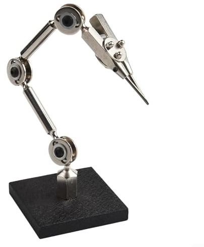 Eawfgtuw Strumento di terza mano per saldatura con bracci flessibili, morsetto per la creazione di gioielli in metallo e supporto per saldatura per riparazione elettronica, microelettronica, colata