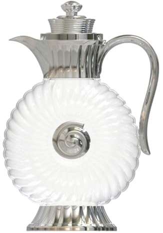 LOPUNER Jarra de Vidrio Diseño Transparente y Elegante para Agua Fría Estilo Árabe con Capacidad de 1.8l Adecuado para Ramadan y Brunch Familiar