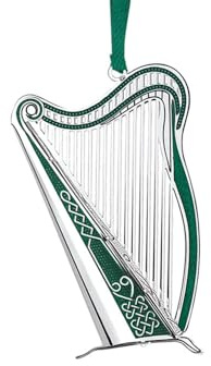 Newbridge Silverware - Romance of Ireland - Harp - Green Detail - Hanging Decoration