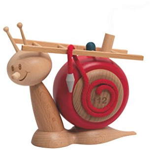 Drechslerei Kuhnert - Rauchschnecke/Räucherfigur aus Holz - Sunny Feuerwehrschnecke - Höhe: ca. 15cm - Made in Germany