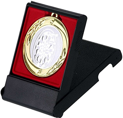Dart Medaille mit Etui zum Aufstellen gold silber bronze 70mm Metall