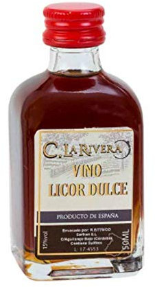 Lote de 20 Botellas de Cristal de Vino Dulce La Rivera Licores. Regalos Originales. Complementos. Detalles para Bodas, Comuniones, Bautizos y Cumpleaños. CC