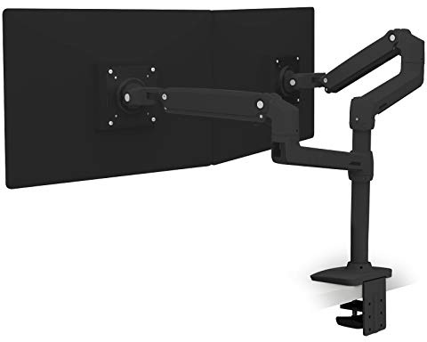 Ergotron – LX Vertical Stacking Dual Monitor Arm, VESA Desk Mount – for 2 Monitors Up to 24 Inches, 7 to 20 lbs Each – Matte Black