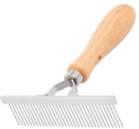 GROOM PROFESSIONAL Perth Pin-Unterwolle-Striegel aus Holz - Hundebürste Unterwolle - Hundeharke zum Entfilzen - Perfekt zum Ausbürsten von Lang/Doppelhaarigen Rassen - Lange Zähne