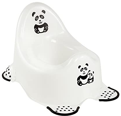 Keeeper Panda Pot pour Bébé, De 18 Mois à 3 Ans Environ, Antidérapant, Adam, Blanc