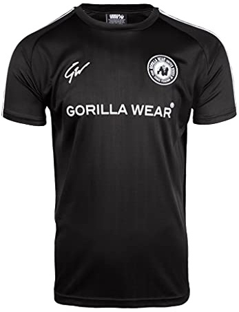 Gorilla Wear - Stratford T-Shirt - schwarz - Bodybuilding Sport Alltag Freizeit mit Logo Aufdruck leicht und bequem für optimale Bewegung aus Polyester, XXL